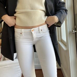 White low rise skinny jeans